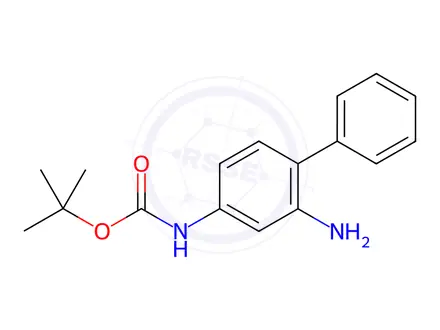 Chemical structure of Carbamic acid, (2'-amino[1,1'-biphenyl]-4-yl)-, 1,1-dimethylethyl ester (9CI)