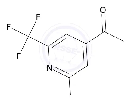 Chemical structure of 1-(2-Fluoro-6-(trifluoromethyl)pyridin-4-yl)ethan-1-one