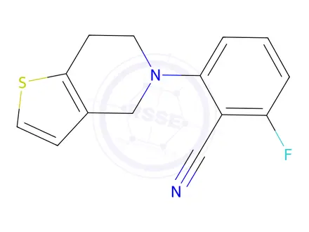 Chemical structure of 2-(6,7-Dihydrothieno[3,2-c]pyridin-5(4h)-yl)-6-fluorobenzonitrile