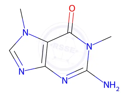 Chemical structure of 2-Amino-1,7-dimethyl-1,7-dihydro-6H-purin-6-one