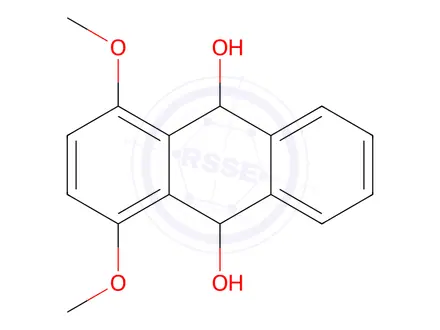 Chemical structure of 1,4-Dimethoxy-9,10-dihydroanthracene-9,10-diol