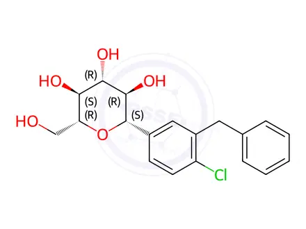 Chemical structure of Dapagliflozin des-ethoxy Impurity