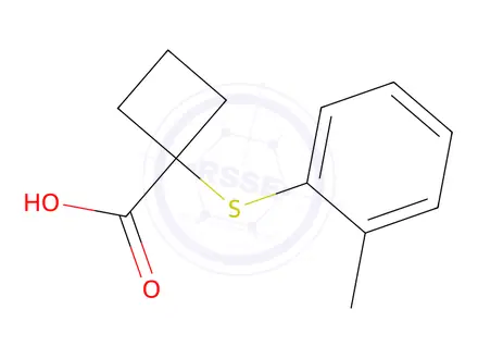 Chemical structure of 1-(O-tolylthio)cyclobutane-1-carboxylic acid