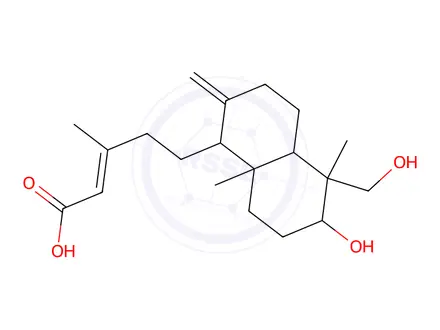 Chemical structure of ent-3β,18-Dihydroxylabda-8(17),13E-dien-15-oic acid