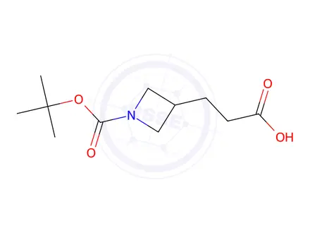 Chemical structure of 3-(1-(tert-butoxycarbonyl)azetidin-3-yl)propanoic acid