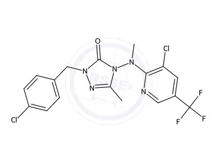 Chemical structure of 4-((3-Chloro-5-(trifluoromethyl)pyridin-2-yl)(methyl)amino)-2-(4-chlorobenzyl)-5-methyl-2,4-dihydro-3H-1,2,4-triazol-3-one
