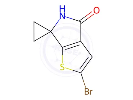 Chemical structure of Spiro[cyclopropane-1,6'-[6H]thieno[2,3-c]pyrrol]-4'(5'H)-one, 2'-bromo-