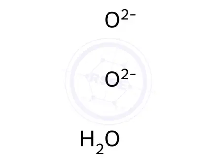 Chemical structure of diazanium, oxygen(-2) anion, uranium, hydrate