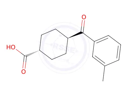 Chemical structure of trans-4-(3-Methylbenzoyl)cyclohexane-1-carboxylic acid