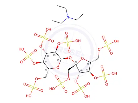 Chemical structure of Sucrose Octasulfate Octatriethylamine Salt (>90%) (1.0mg/ml in DMSO)