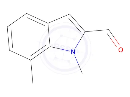 Chemical structure of 1,7-Dimethyl-1H-indole-2-carbaldehyde