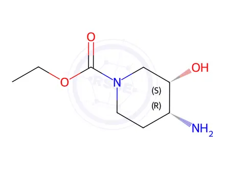 Chemical structure of cis-4-Amino-3-hydoxy-1-piperidinecarboxylic Acid Ethyl Ester