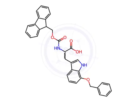 Chemical structure of Fmoc-7-benzyloxy-DL-tryptophan