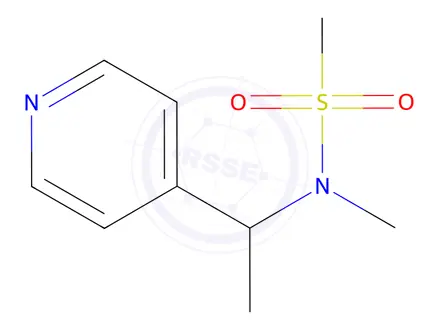 Chemical structure of N-methyl-N-(1-(pyridin-4-yl)ethyl)methanesulfonamide