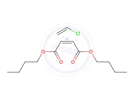 Chemical structure of 2-Butenedioic acid(Z)-,dibutyl ester,polymer with chloroethene