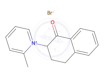 Chemical structure of Pyridinium,2-methyl-1-(1,2,3,4-tetrahydro-1-oxo-2-naphthalenyl)-, bromide (1:1)