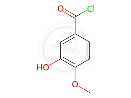 Chemical structure of 3-Hydroxy-4-methoxybenzoyl chloride