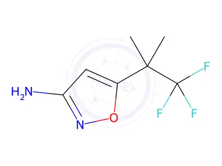 Chemical structure of 3-Amino-5-(1,1,1-trifluoro-2-methyl-2-propyl)isoxazole