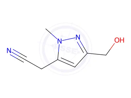 Chemical structure of 2-(3-(Hydroxymethyl)-1-methyl-1H-pyrazol-5-yl)acetonitrile