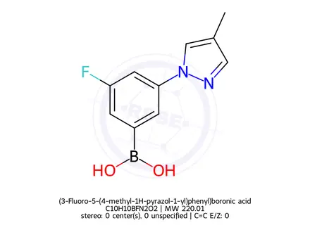 Chemical structure of (3-Fluoro-5-(4-methyl-1H-pyrazol-1-yl)phenyl)boronic acid