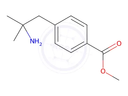 Chemical structure of Benzoic acid, 4-(2-amino-2-methylpropyl)-, methyl ester