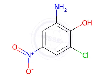 Chemical structure of 2-Amino-6-chloro-4-nitrophenol