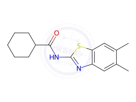 Chemical structure of N-(5,6-Dimethylbenzo[d]thiazol-2-yl)cyclohexanecarboxamide