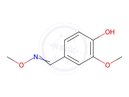 Chemical structure of 4-Hydroxy-3-methoxybenzaldehyde O-Methyloxime