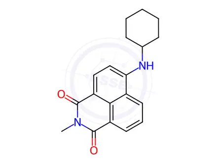 Chemical structure of 6-(Cyclohexylamino)-2-methyl-1H-benzo[de]isoquinoline-1,3(2H)-dione