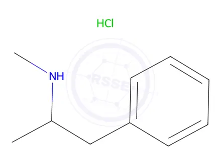 Chemical structure of Methamphetamine hydrochloride