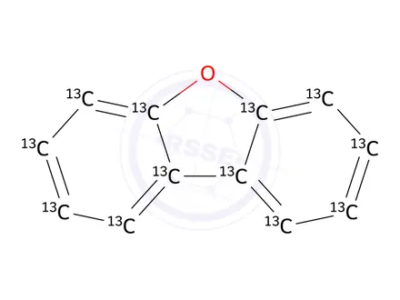 Chemical structure of Dibenzofuran-13C12