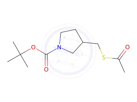 Chemical structure of 3-AcetylsulfanylMethyl-pyrrolidine-1-carboxylic acid tert-butyl ester