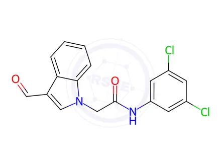 Chemical structure of N-(3,5-Dichlorophenyl)-2-(3-formyl-1H-indol-1-yl)acetamide