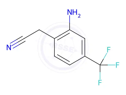 Chemical structure of 2-(2-Amino-4-(trifluoromethyl)phenyl)acetonitrile