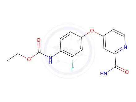 Chemical structure of Ethyl (2-fluoro-4-((2-(methylcarbamoyl)pyridin-4-yl)oxy)phenyl)carbamate