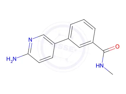 Chemical structure of 3-(6-Aminopyridin-3-yl)-N-methylbenzamide