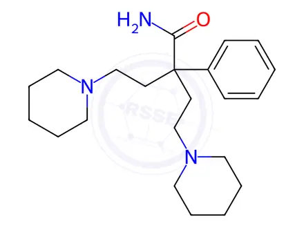 Chemical structure of α-Phenyl-α-(2-piperidinoethyl)-1-piperidinebutyramide