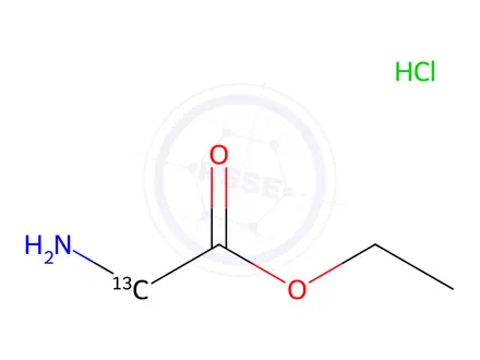 Chemical structure of Glycine-2-13C Ethyl Ester Hydrochloride