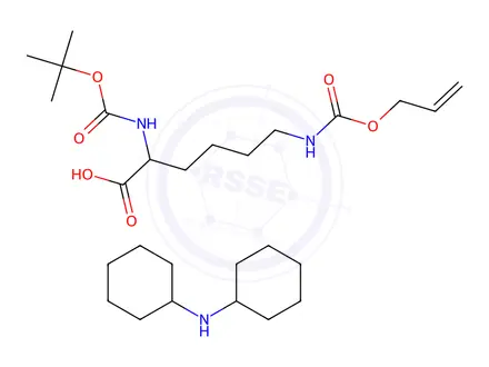 Chemical structure of Dicyclohexylamine (S)-6-(((allyloxy)carbonyl)amino)-2-((tert-butoxycarbonyl)amino)hexanoate