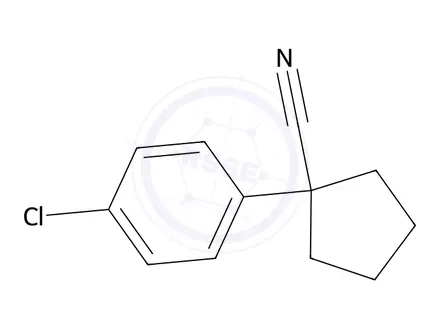 Chemical structure of 1-(4-Chlorophenyl)cyclopentanecarbonitrile