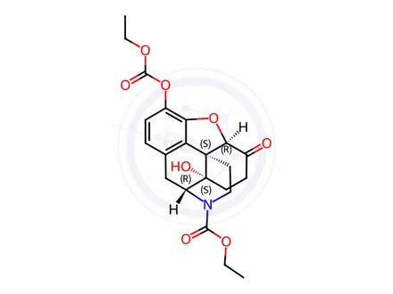 Chemical structure of ethyl (4R,4aS,7aR,12bS)-9-((ethoxycarbonyl)oxy)-4a-hydroxy-7-oxo-1,2,4,4a,5,6,7,7a-octahydro-3H-4,12-methanobenzofuro[3,2-e]isoquinoline-3-carboxylate