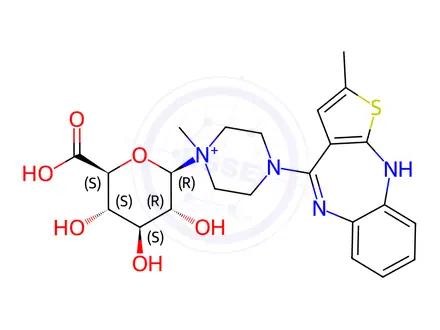 Chemical structure of Olanzapine 4'-N-glucuronide