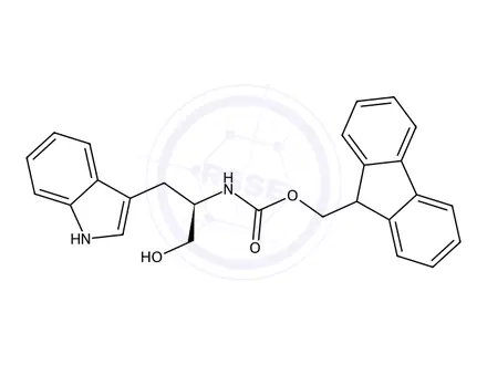 Chemical structure of (9H-fluoren-9-yl)methyl (R)-(1-hydroxy-3-(1H-indol-3-yl)propan-2-yl)carbamate