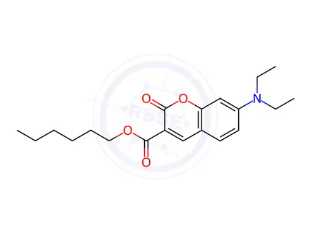 Chemical structure of Hexyl 7-(Diethylamino)coumarin-3-carboxylate