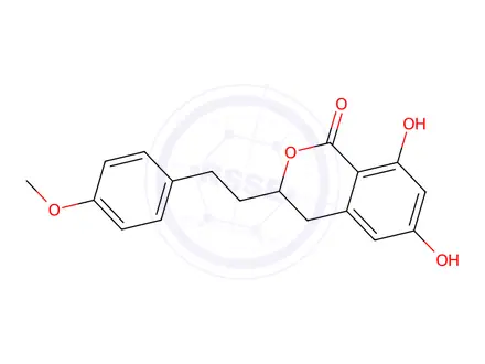 Chemical structure of 6,8-dihydroxy-3-[2-(4-methoxyphenyl)ethyl]-3,4-dihydroisochromen-1-one