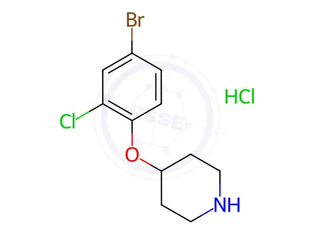 Chemical structure of 4-(4-Bromo-2-chlorophenoxy)piperidine hydrochloride