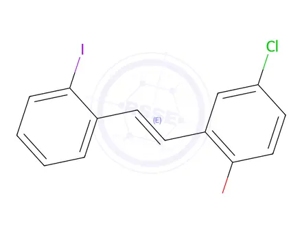 Chemical structure of 4-Chloro-2-[(E)-2-(2-iodophenyl)ethenyl]phenol