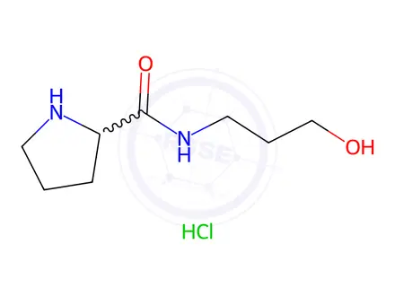 Chemical structure of N-(3-Hydroxypropyl)-2-pyrrolidinecarboxamidehydrochloride