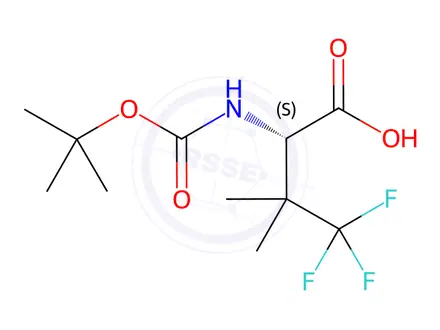 Chemical structure of L-Valine, N-[(1,1-dimethylethoxy)carbonyl]-4,4,4-trifluoro-3-methyl-