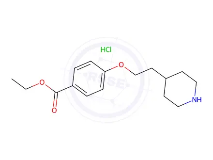 Chemical structure of Ethyl 4-[2-(4-piperidinyl)ethoxy]benzoatehydrochloride